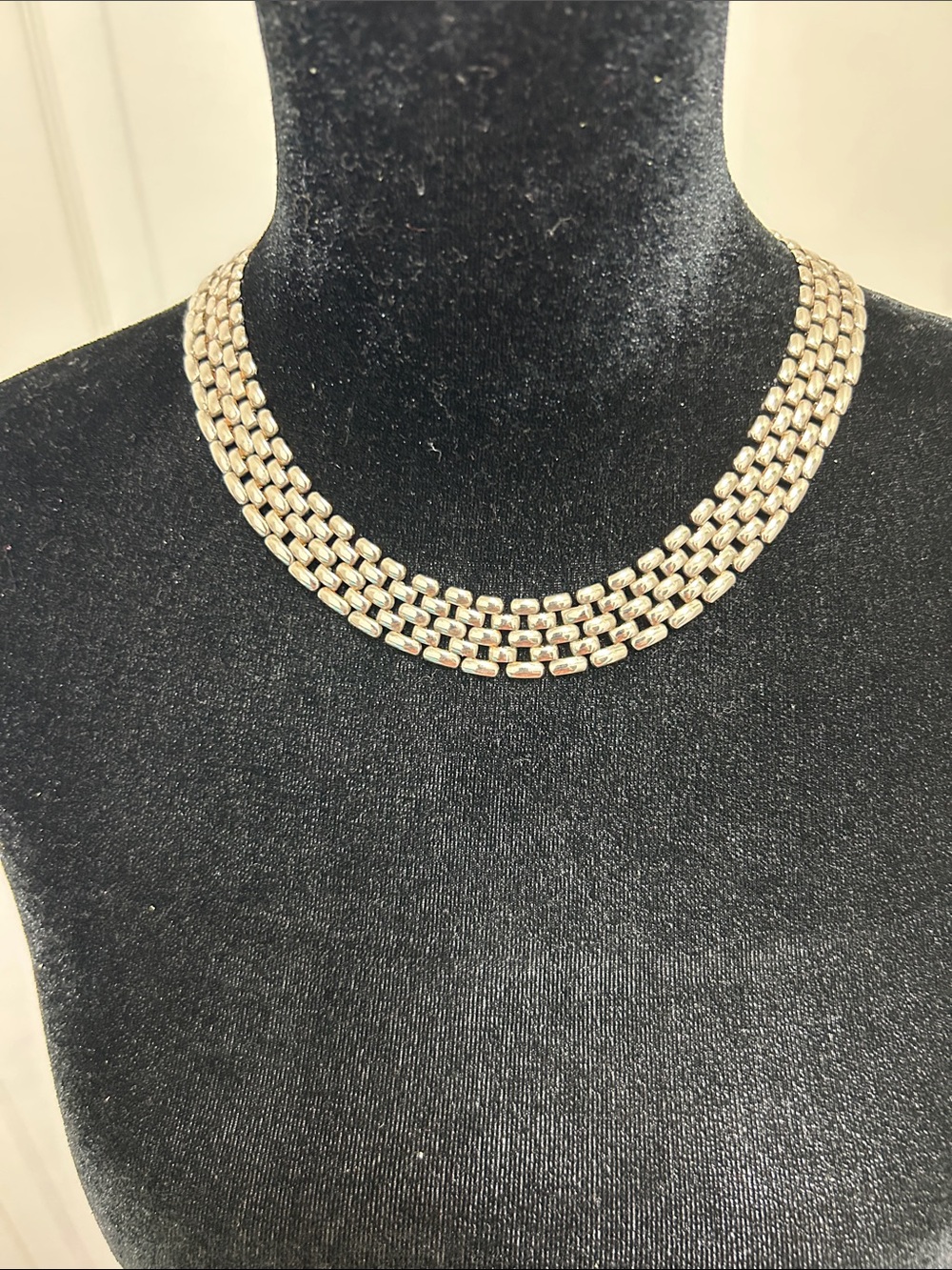 Elegant Silver Multi-Row Chain Necklace